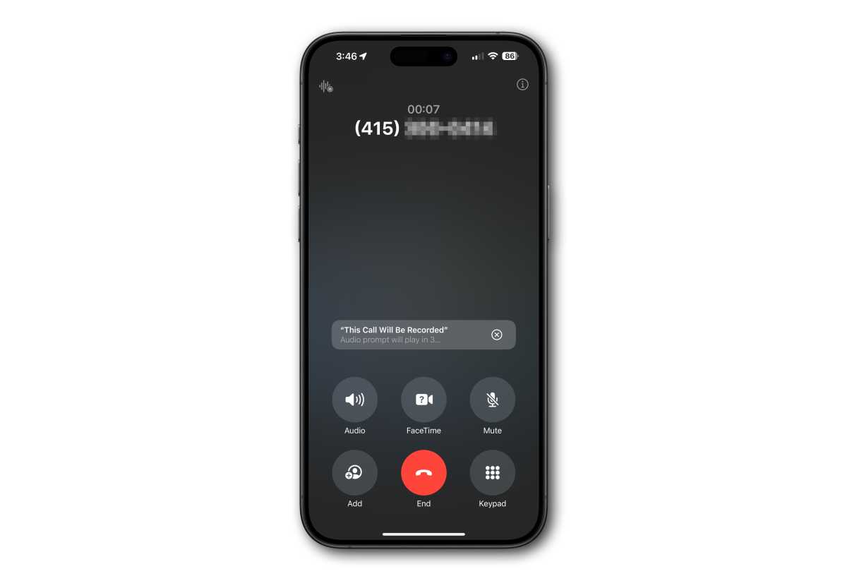 iOS 18.1 call recording