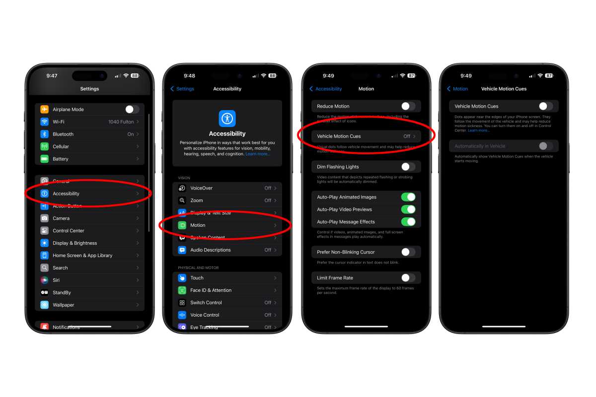 iOS 18 vehicle motion cues accessibliity