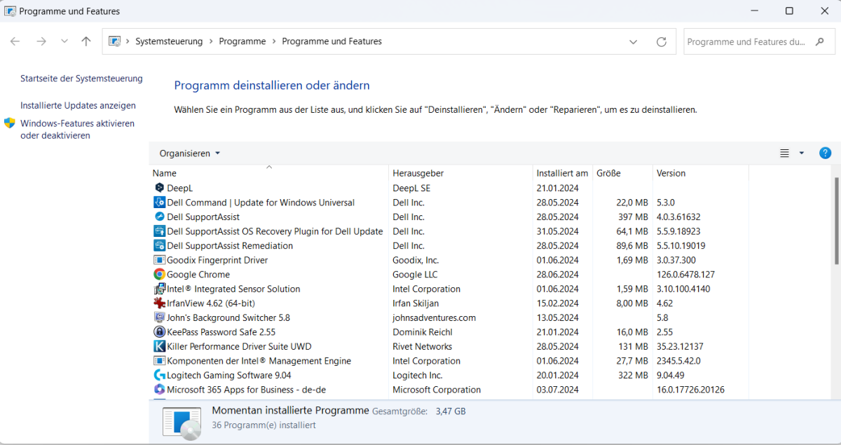 Sie sollten nicht zu viele Programme auf einmal installieren