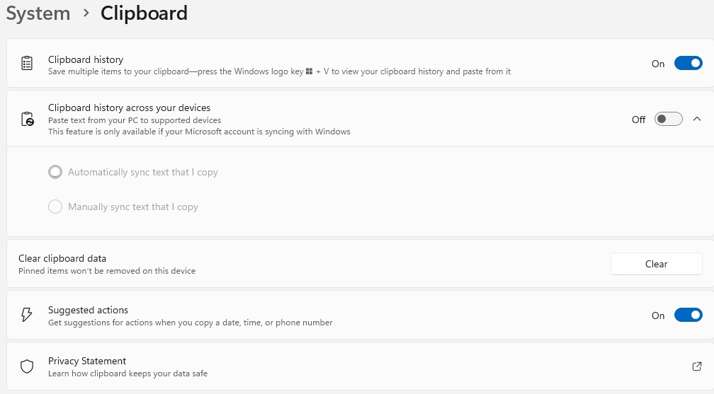 Windows clipboard