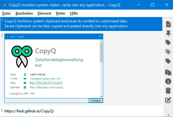 Zwischenablage verwalten: Copy Q speichert den Verlauf der Zwischenablage in Dateien. Für die gemeinsame Nutzung legen Sie diese etwa auf einem Netzlaufwerk ab.