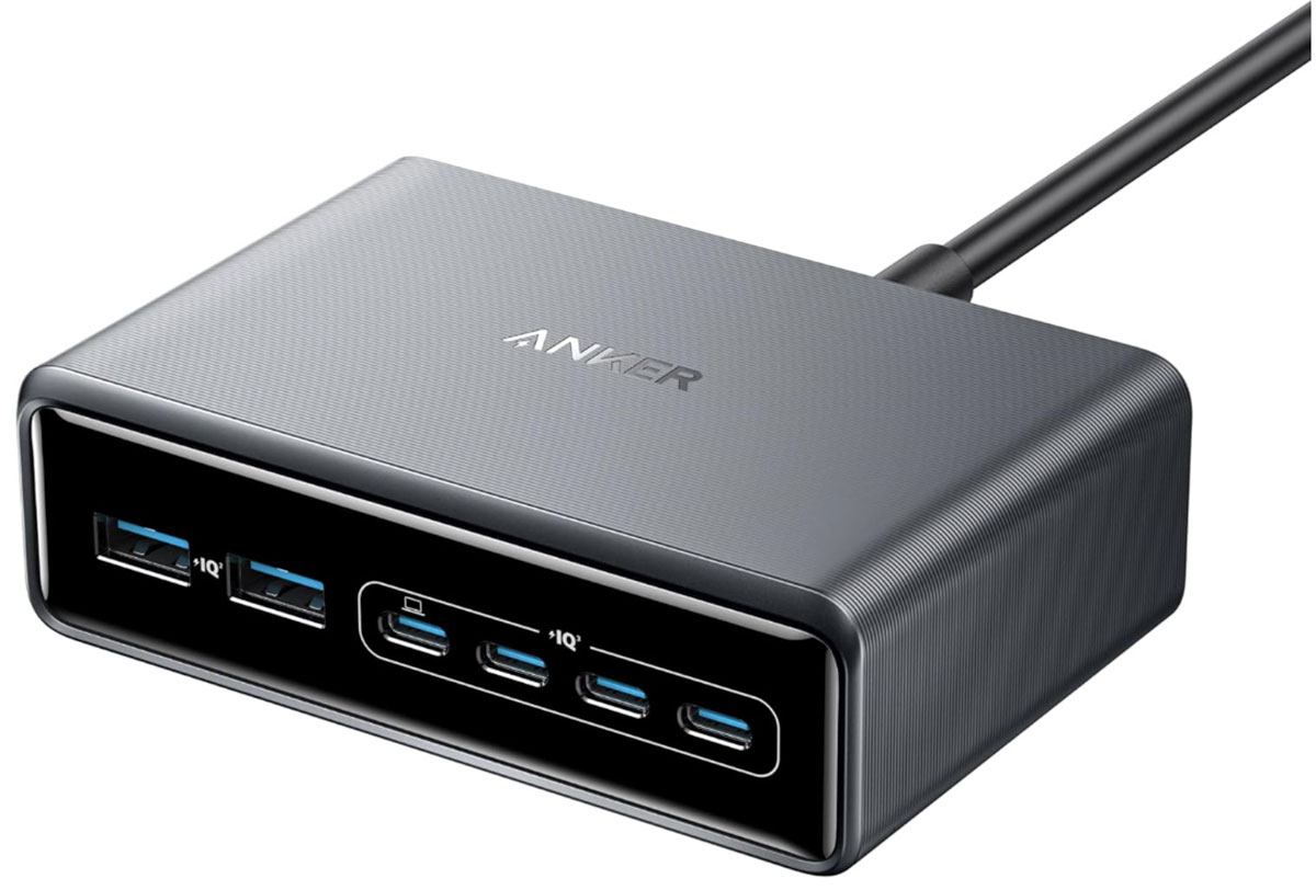 Anker Prime Charger (200W, 6 Ports, GaN) – Best compact mixed USB-A/USB-C desktop charger