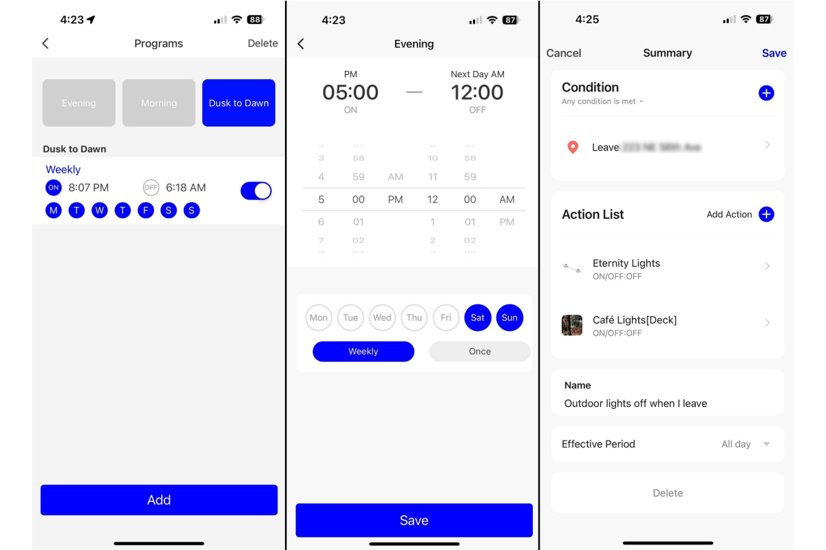 Enbrighten app scheduling