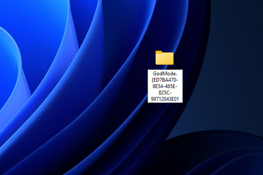 Folder on Windows desktop enabling God Mode feature