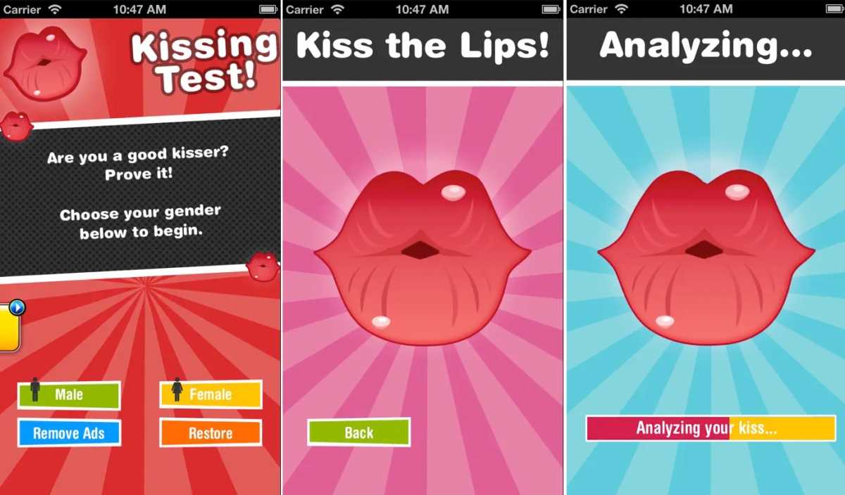 Kissing Test App