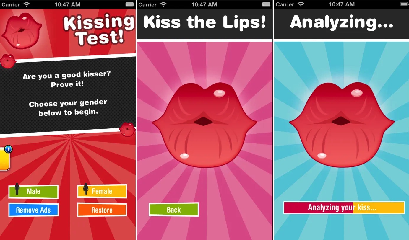 Kissing Test App