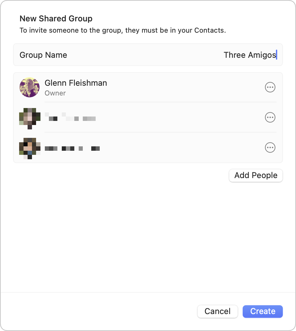 create a new shared group