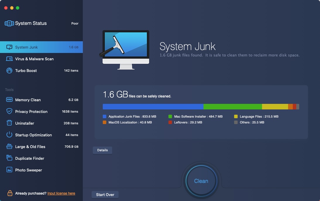 MacBooster2 A quick scan of system junk files shows which files can be easily deleted to free up disk space