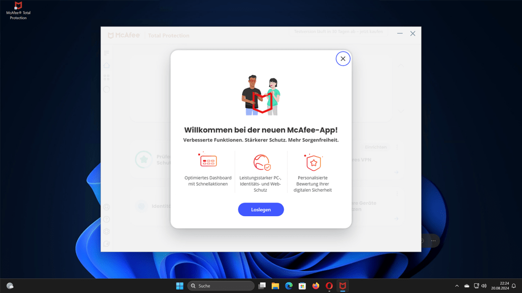 Image: McAfee Total Protection 2024 im Test: HÃ¶chste Sicherheit, aber auch SchwÃ¤chen