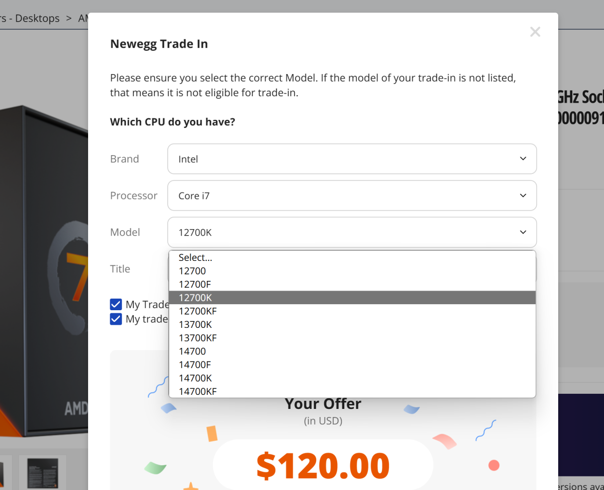 Newegg CPU tradein 2