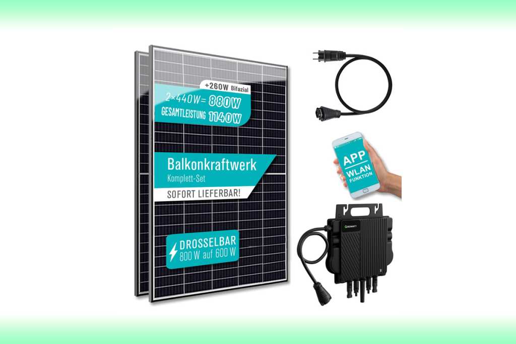 Image: Balkonkraftwerk zum Schleuderpreis: 800-W-Solaranlage dank Rabattcoupon fÃ¼r deutlich unter 300 Euro verfÃ¼gbar