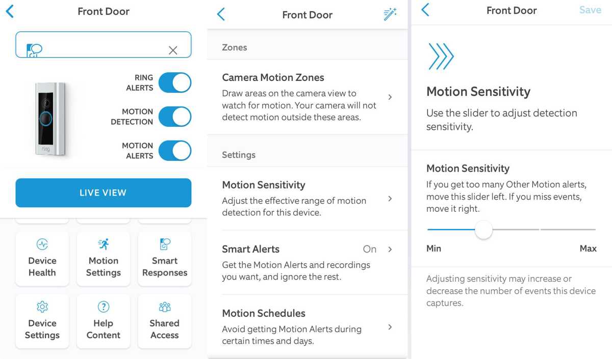 Ring Camera Motion Sensitivity