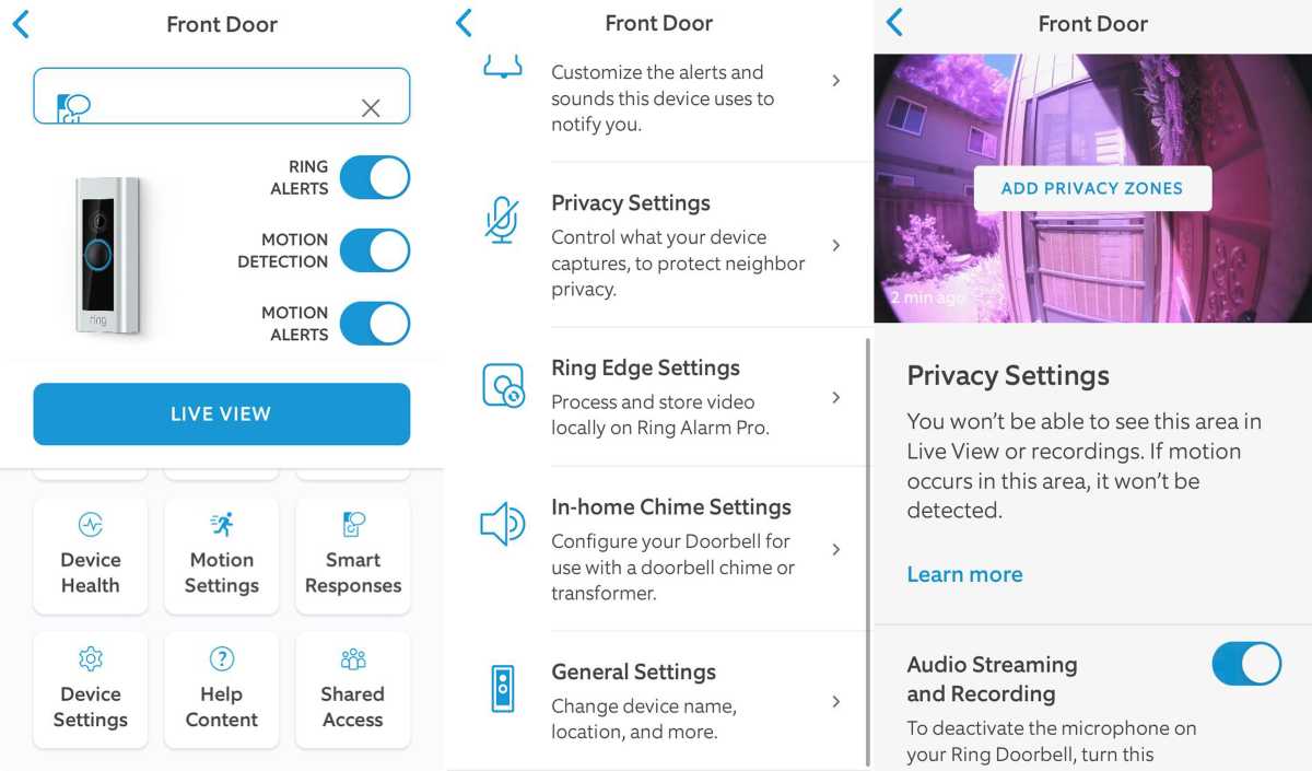 Ring Camera Privacy Zones