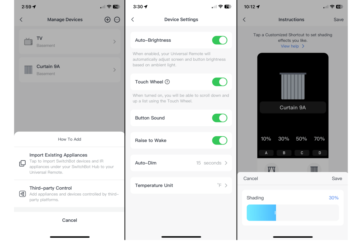 SwitchBot Remote app screenshots 2