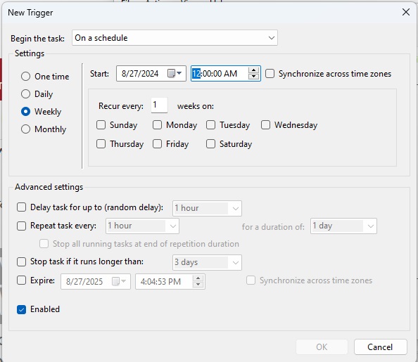 Windows task scheduler