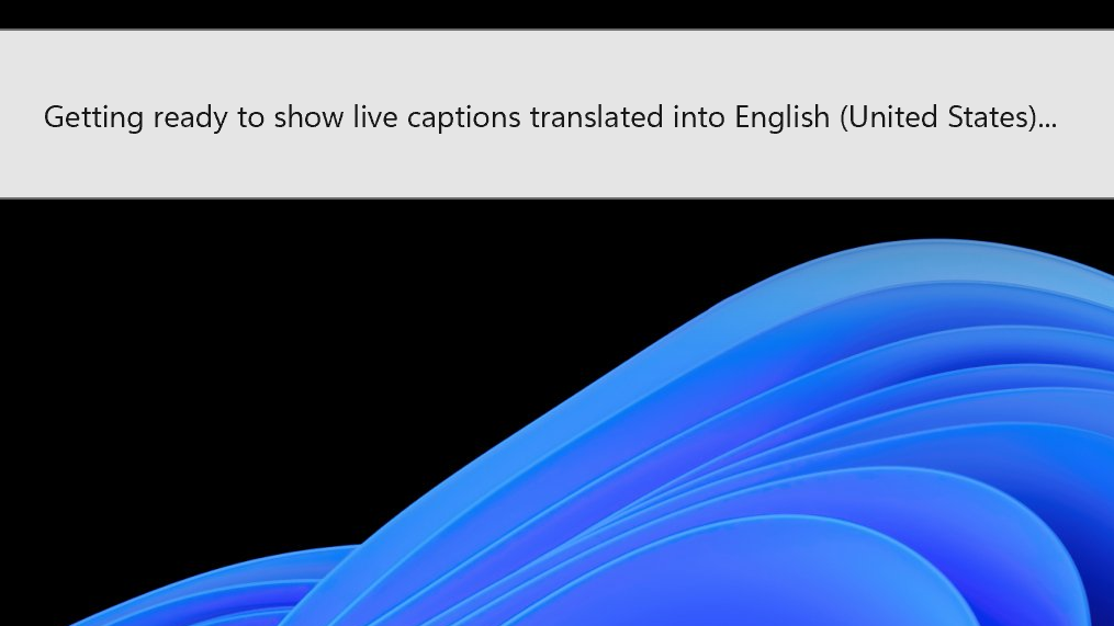 Windows 11 Live Captions feature ready to transcribe audio screenshot