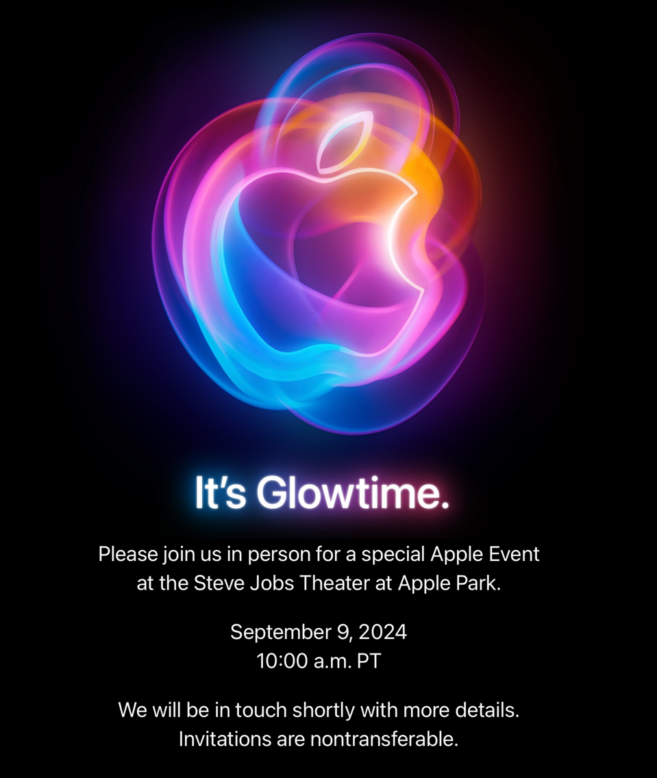 Apple's 'It's Glowtime.' event poster