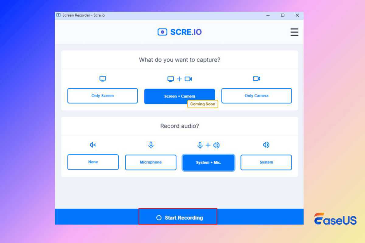 chrome screen recorder start recording