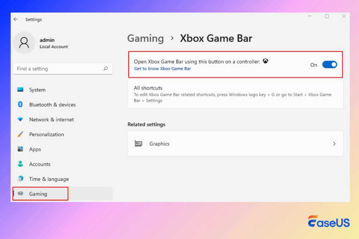 enable xbox game bar