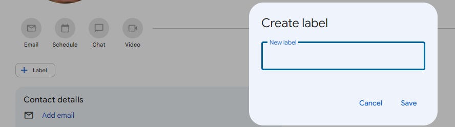 google contact label