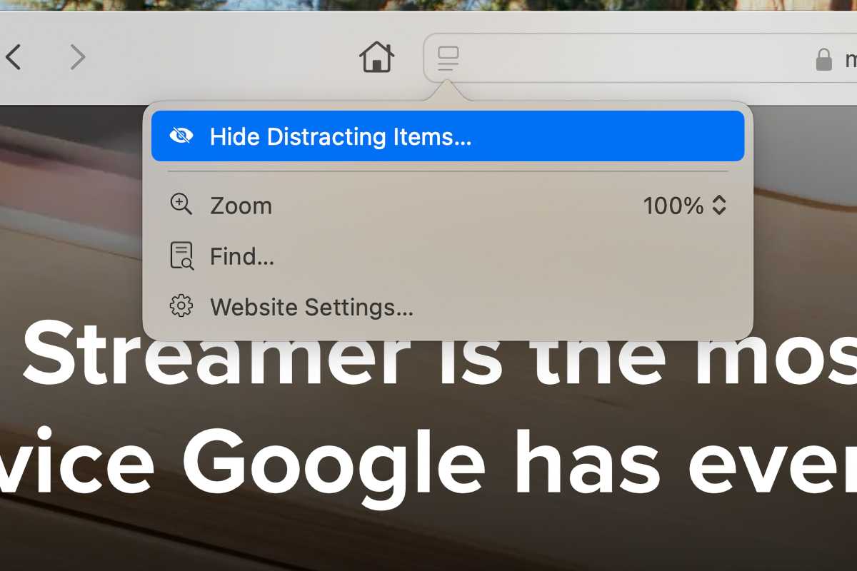 macOS Sequoia Safari Distraction Control: Hide the Distracting Element