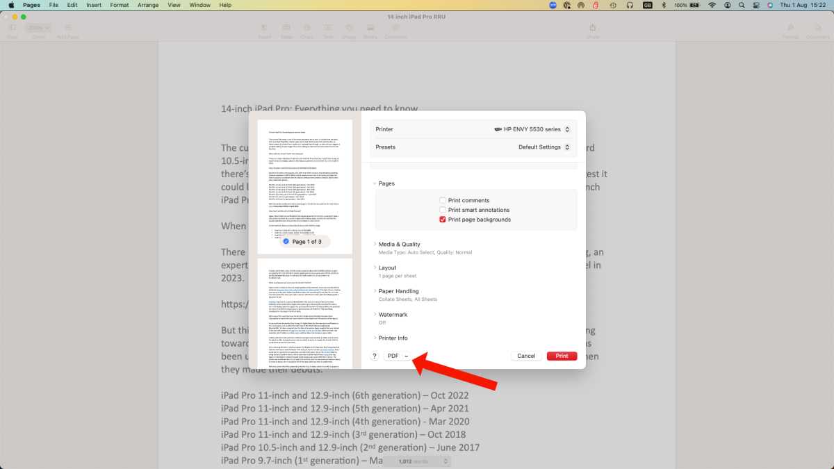 How to create a PDF file on Mac STEP 3