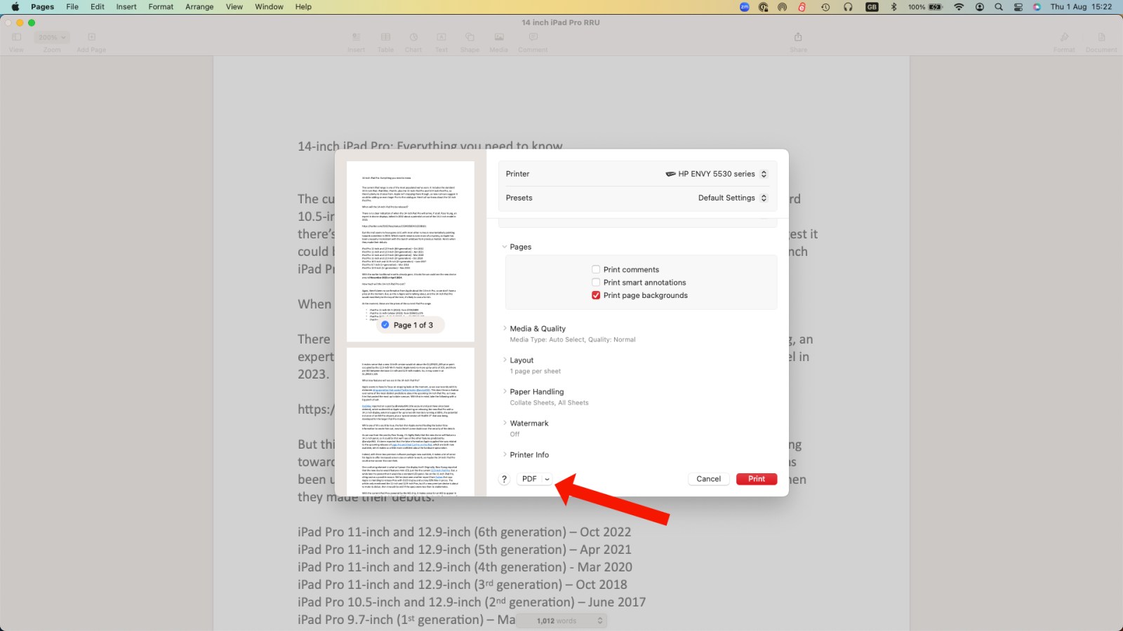 Как создать PDF на Mac