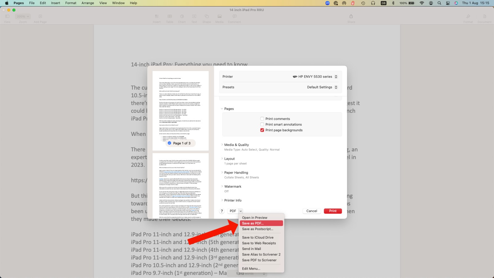 How to make a PDF on Mac