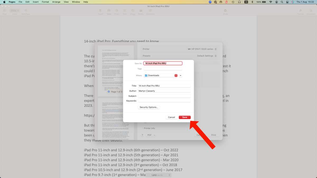 How to create a PDF file on Mac STEP8