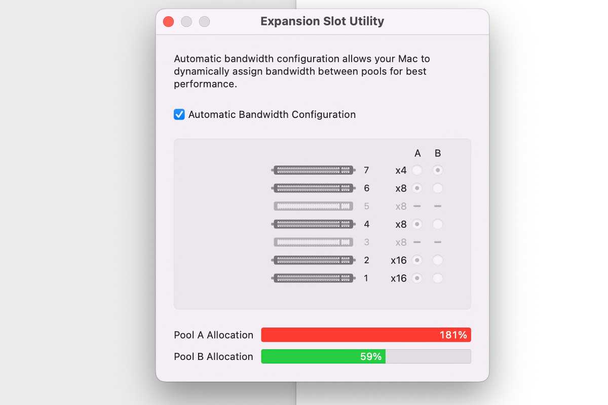 macOS expansion slot utility