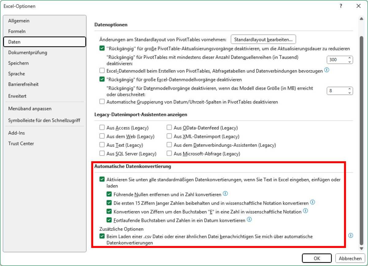 Microsoft Excel: How to switch off automatic formatting