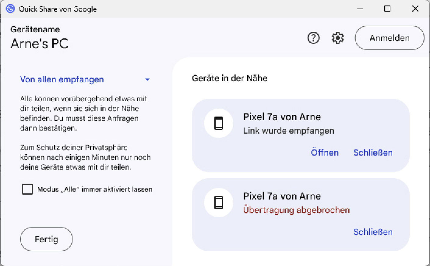 MIT QUICK SHARE DATEIEN ZWISCHEN ANDROID UND WINDOWS TEILEN visual data 8