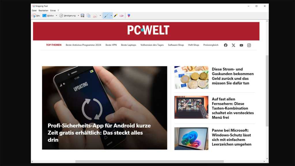 Image: Screenshots mit dem Snipping-Tool - Schritt fÃ¼r Schritt
