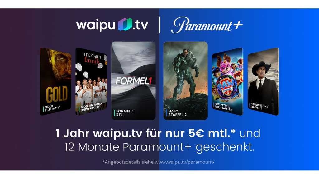 Image: Streaming-Angebot: waipu.tv inklusive Paramount+ Filme & Serien fÃ¼r 5 Euro monatlich