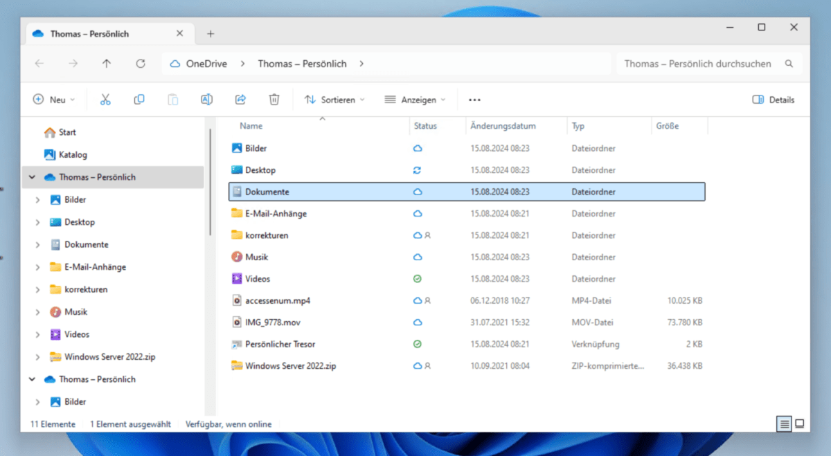 When you synchronize data with OneDrive, it is quickly available even after a restore.