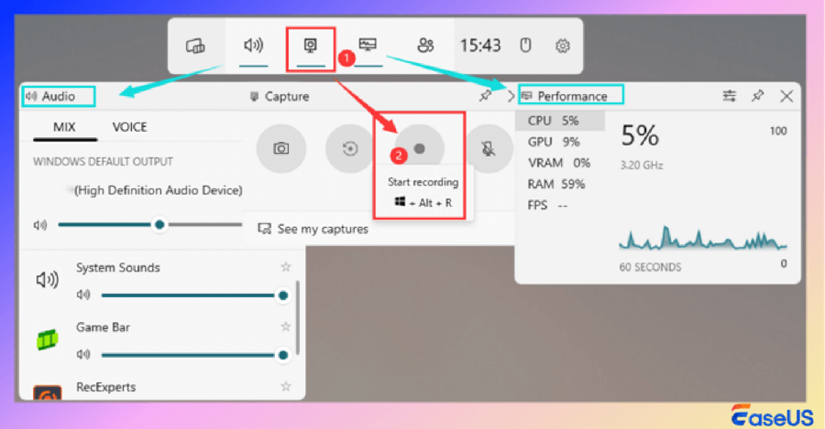 xbox game bar shortcuts to record gameplay