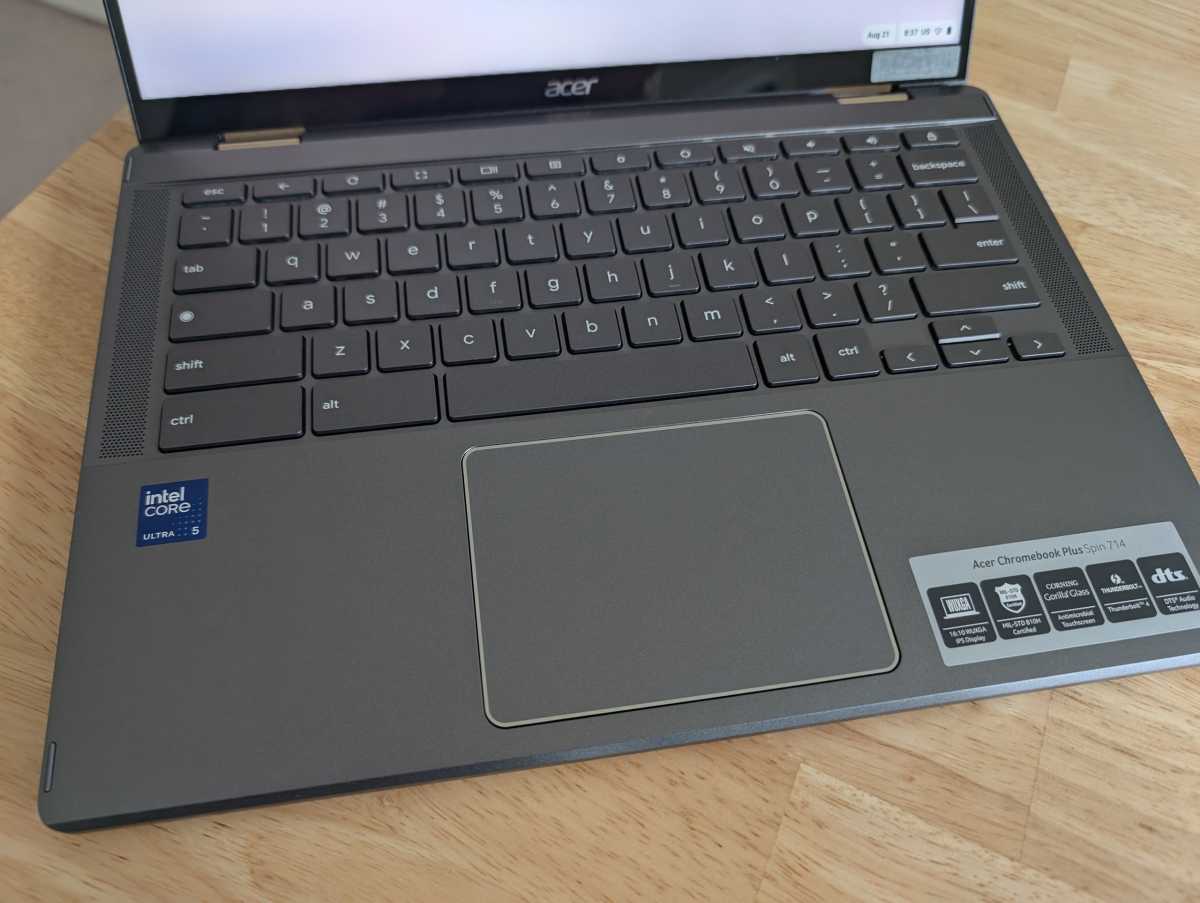 Acer Chromebook Plus Spin 714 keyboard