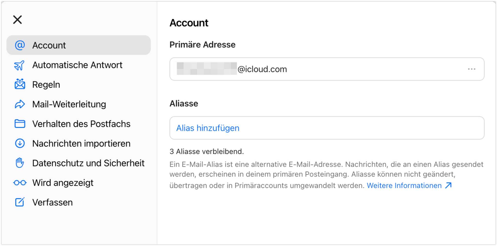 So legen Sie zusätzliche E-Mail-Adressen (Alias) für das iCloud-Konto ...