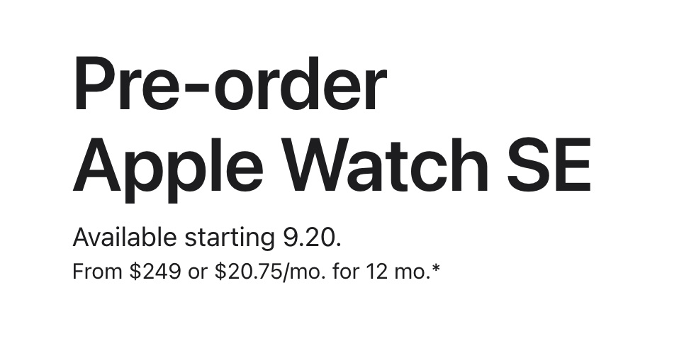 The Apple Watch SE is up for preorder for some reason