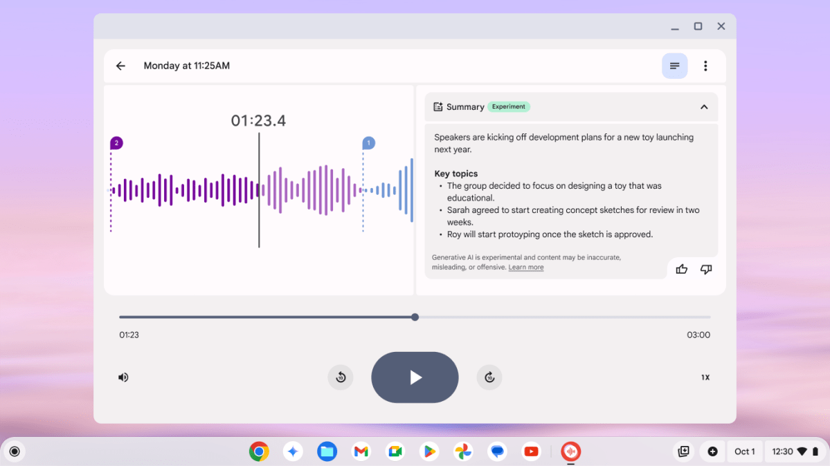 Chromebook Plus Feature_RecorderApp_Summary