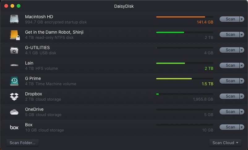 Escaneo de DaisyDisk