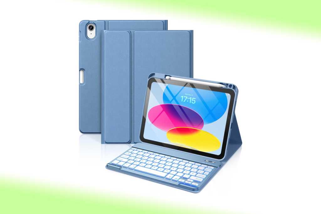 Image: iPad-10-HÃ¼lle mit magnetischer Tastatur und 7-farbiger Hintergrundbeleuchtung â jetzt zum Spottpreis im Angebot