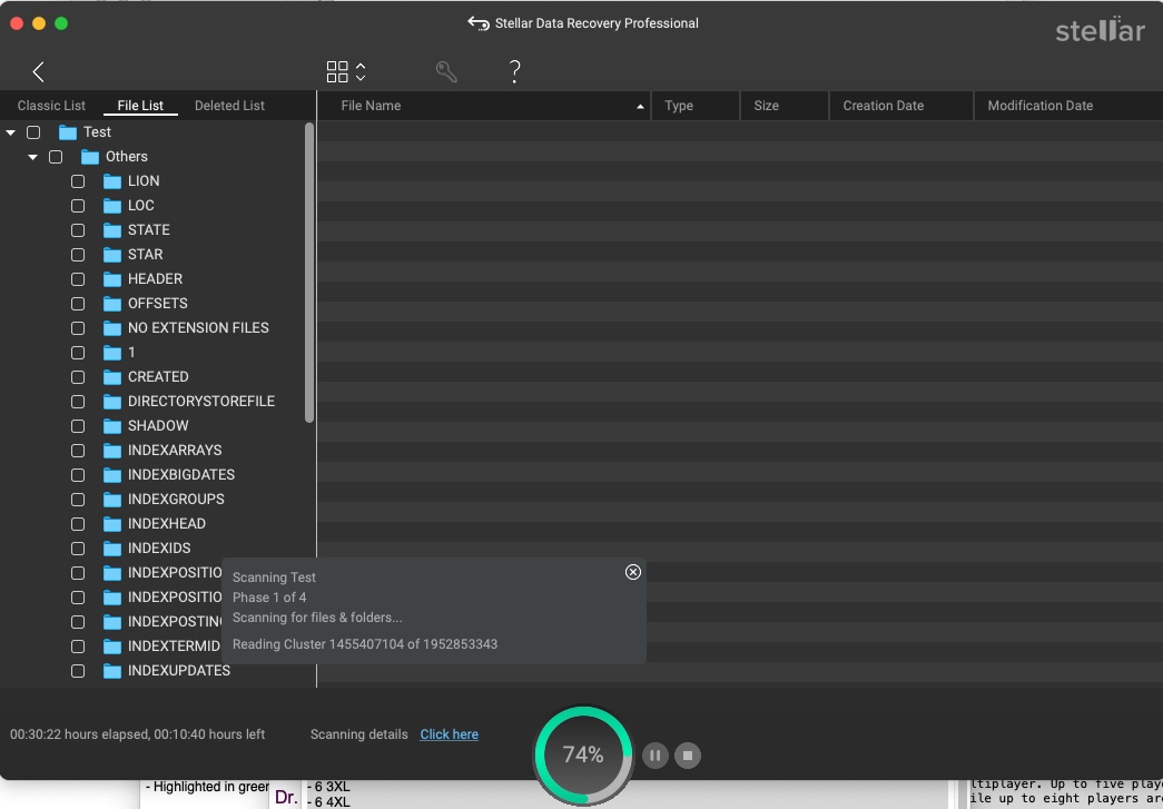 Stellar4 Sorting through file attributes for data recovery