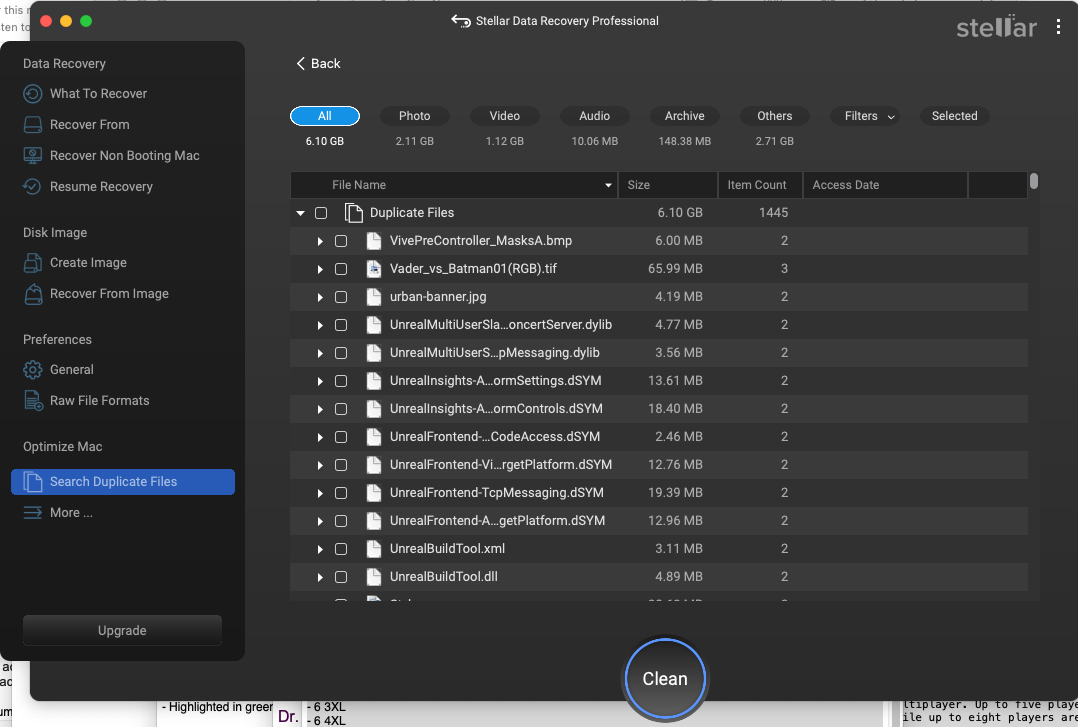 Stellar7 Sorting through discovered duplicate files in the Search Duplicate Files module