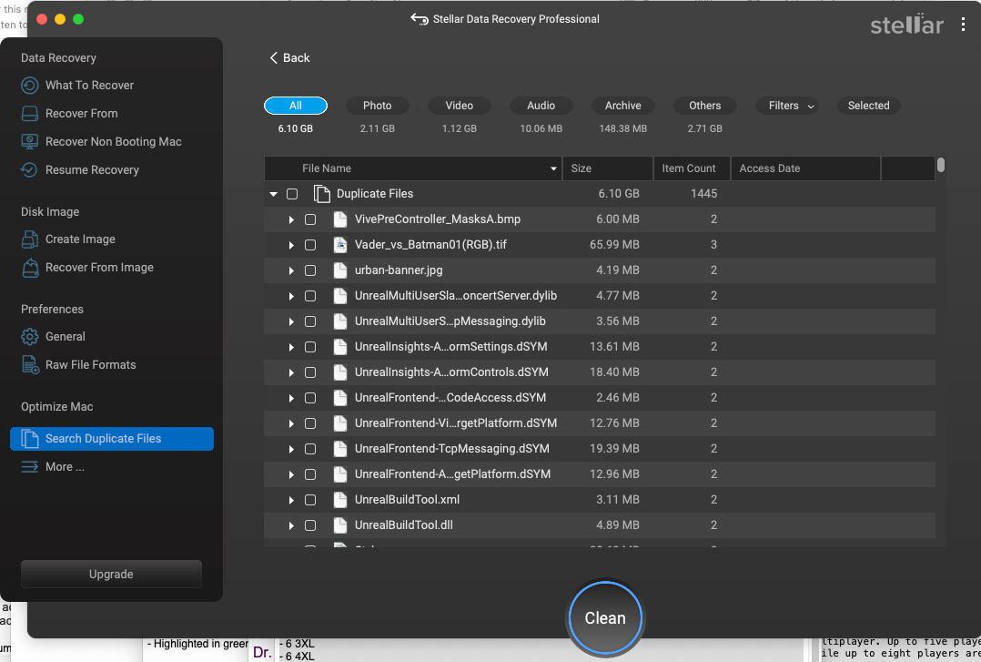 Stellar7 Sorting through discovered duplicate files in the Search Duplicate Files module