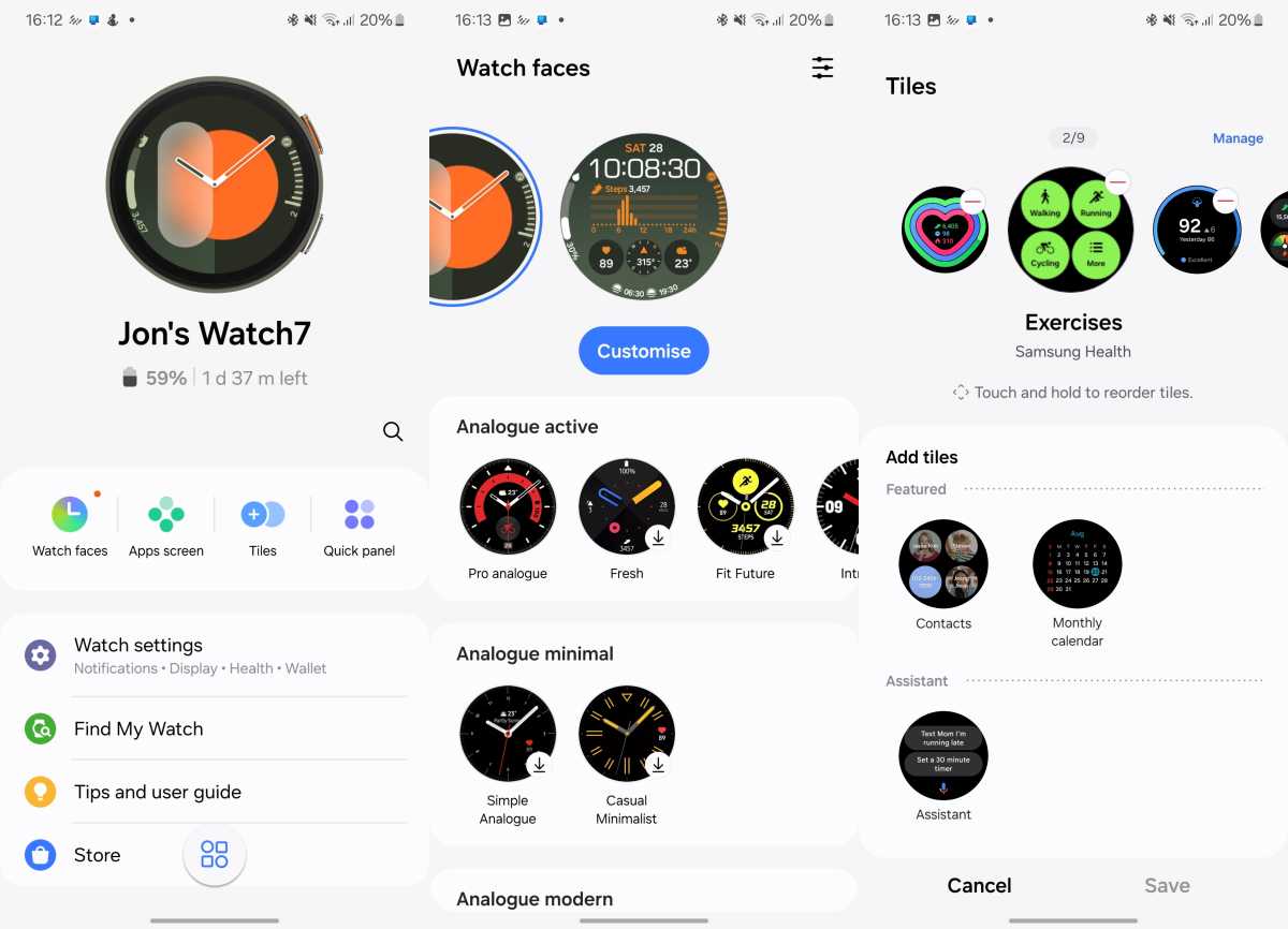 Watch 7 Samsung Wearable app