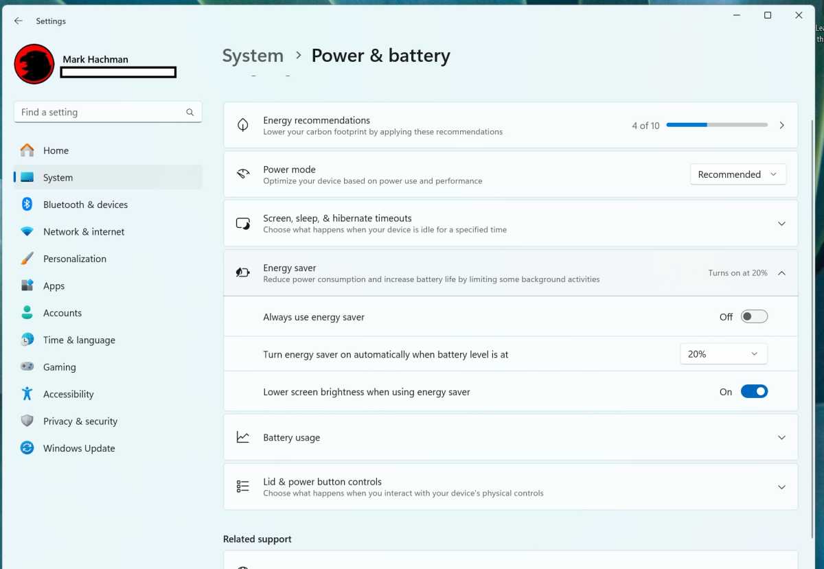 Windows 11 24H2 energy saver