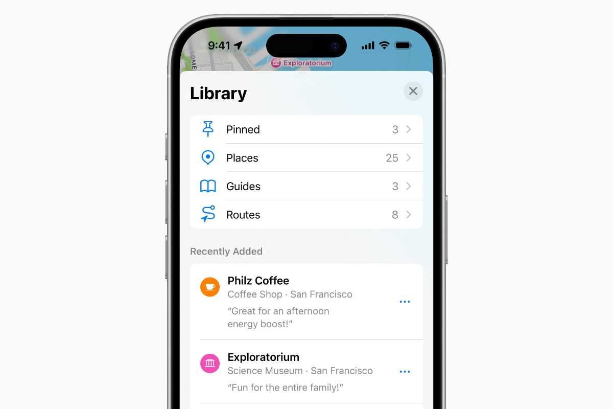 Biblioteca de lugares de Apple Maps