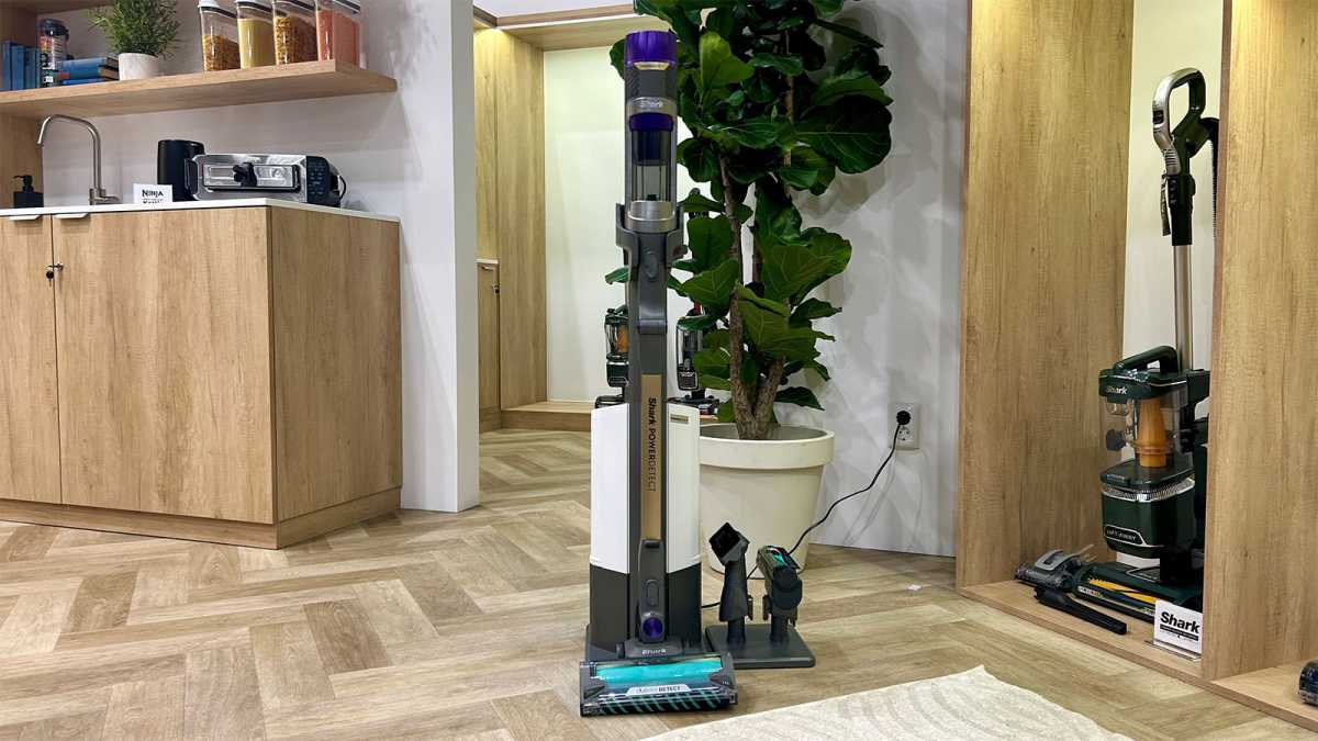 Shark vacuum on stand