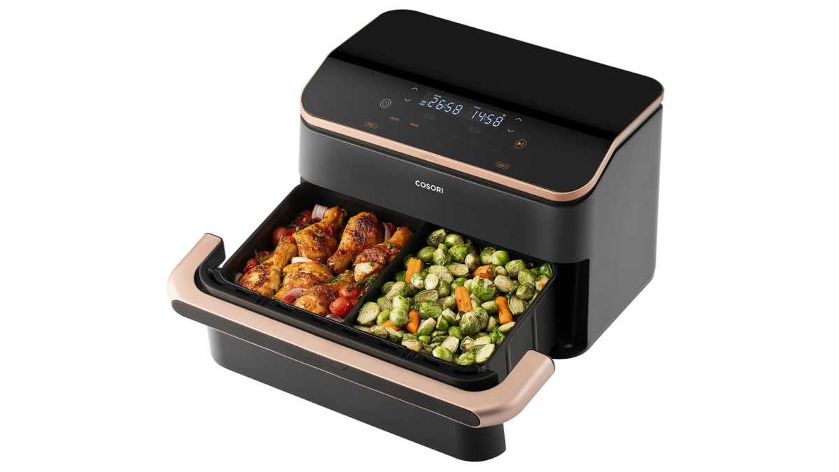 The TwinFry, with the cooking area split into two